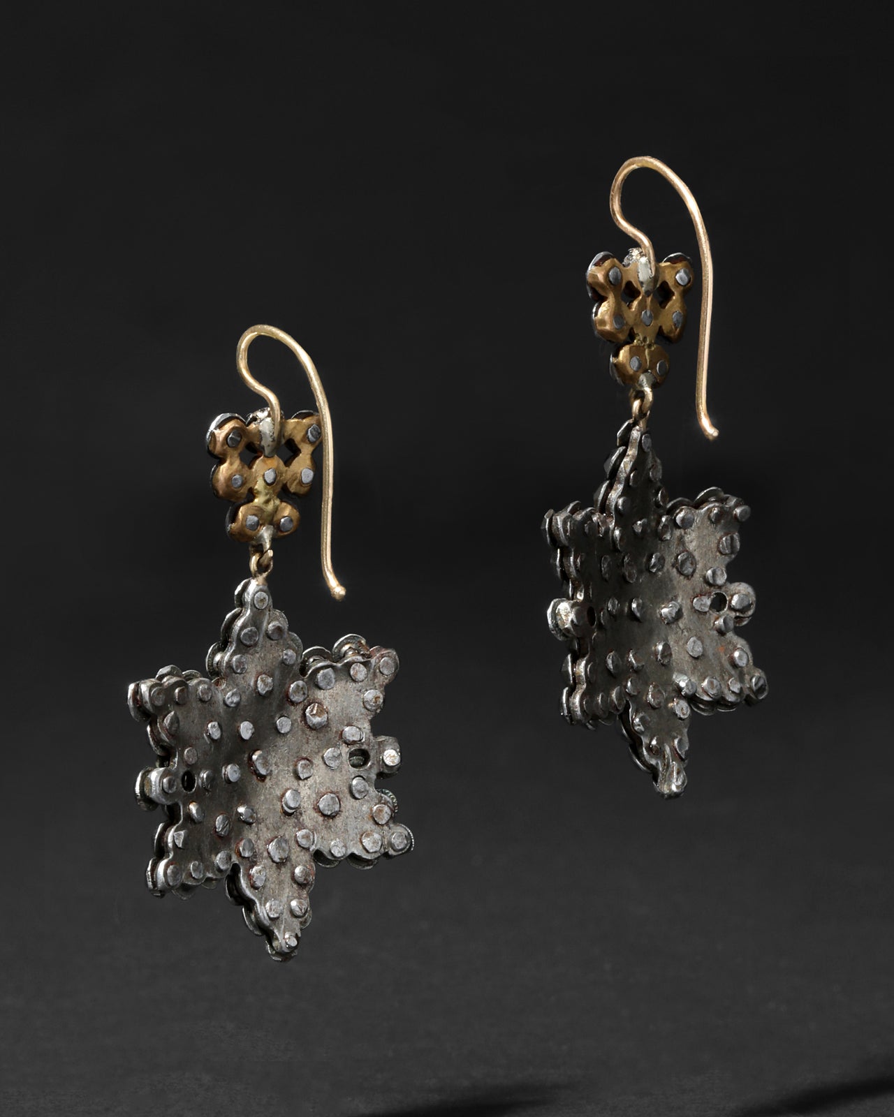 Cut Steel Medium Flower Wire Drop Earring - Photo 2