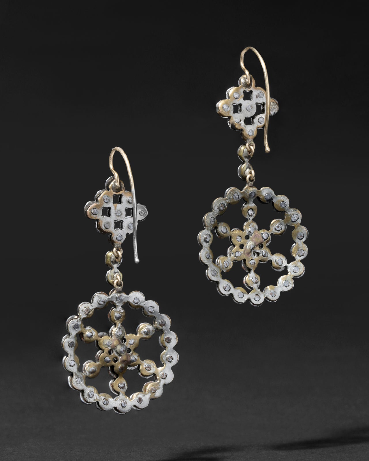 Cut Steel Medium Spoke Wire Drop Earring - Photo 2