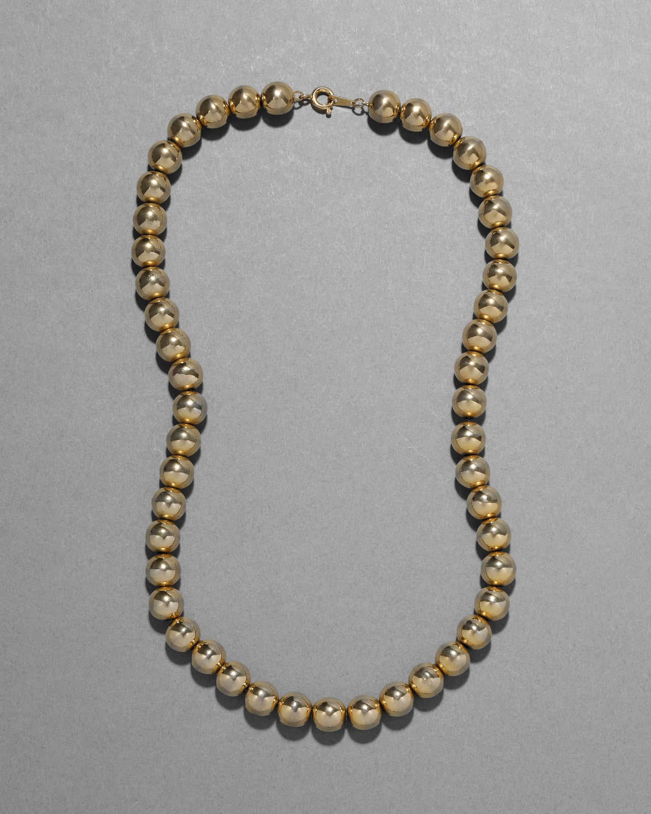 Vintage 1950s 14k Gold Fill Large Bead Necklace - Photo 2