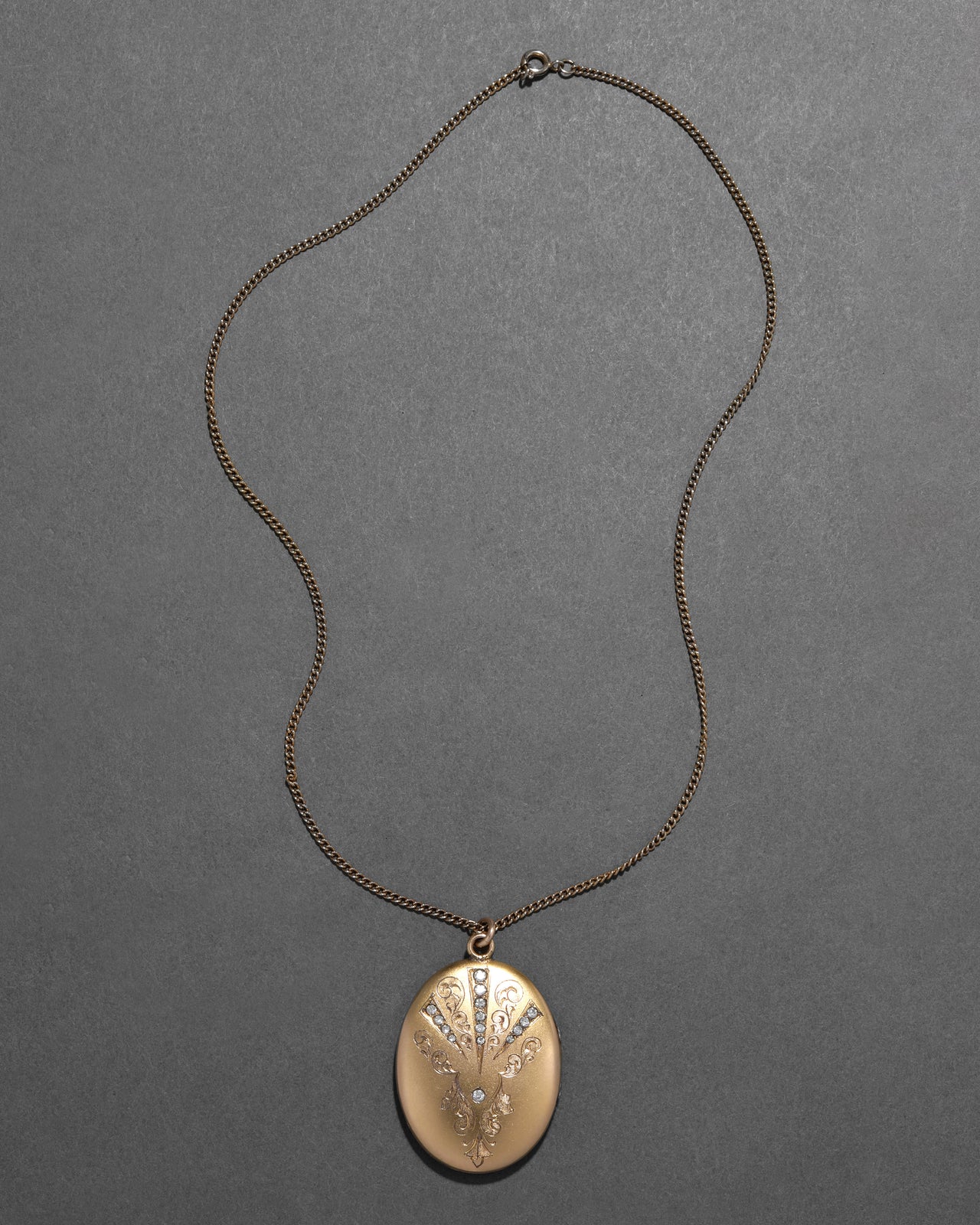 Antique Victorian Late 1800s 14k Gold Fill & Paste Crystal Shooting Star Locket Pendant Necklace - Photo 2