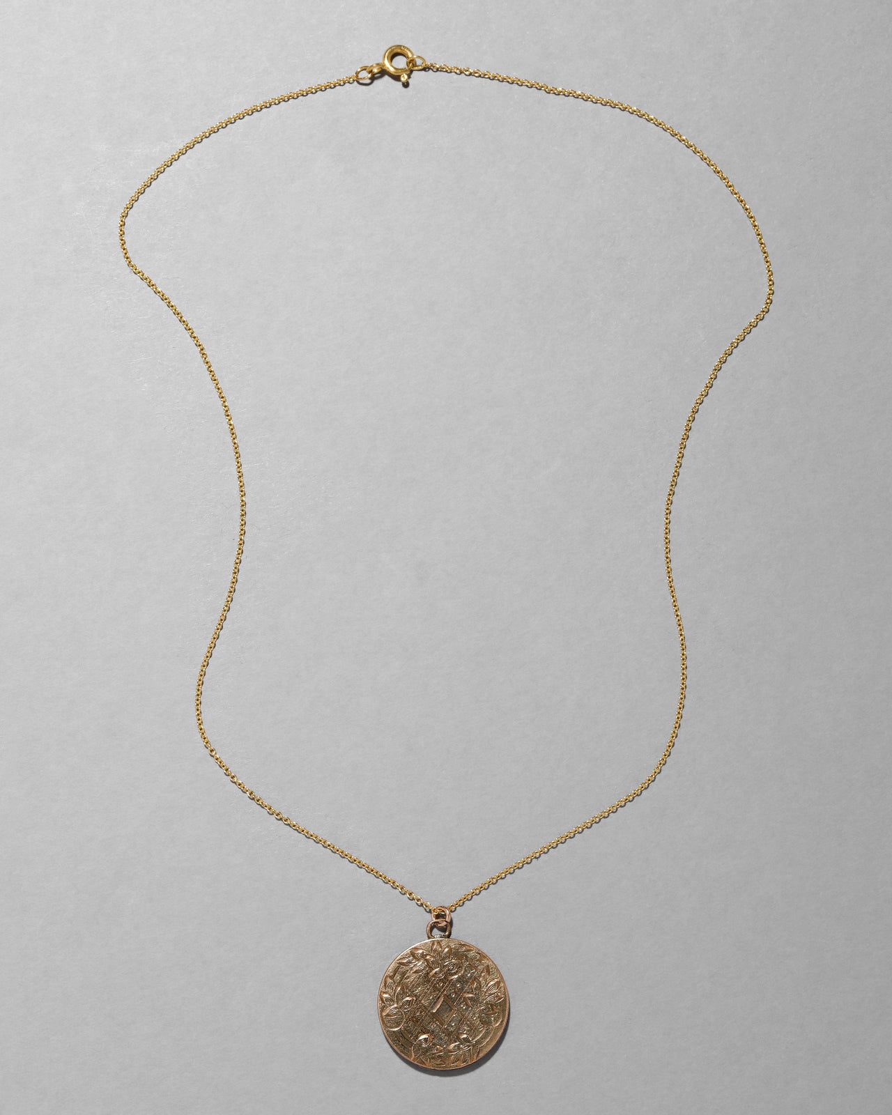 Antique 1800s 14k Gold Fill Floral Lattice Pattern Locket Necklace - Photo 2