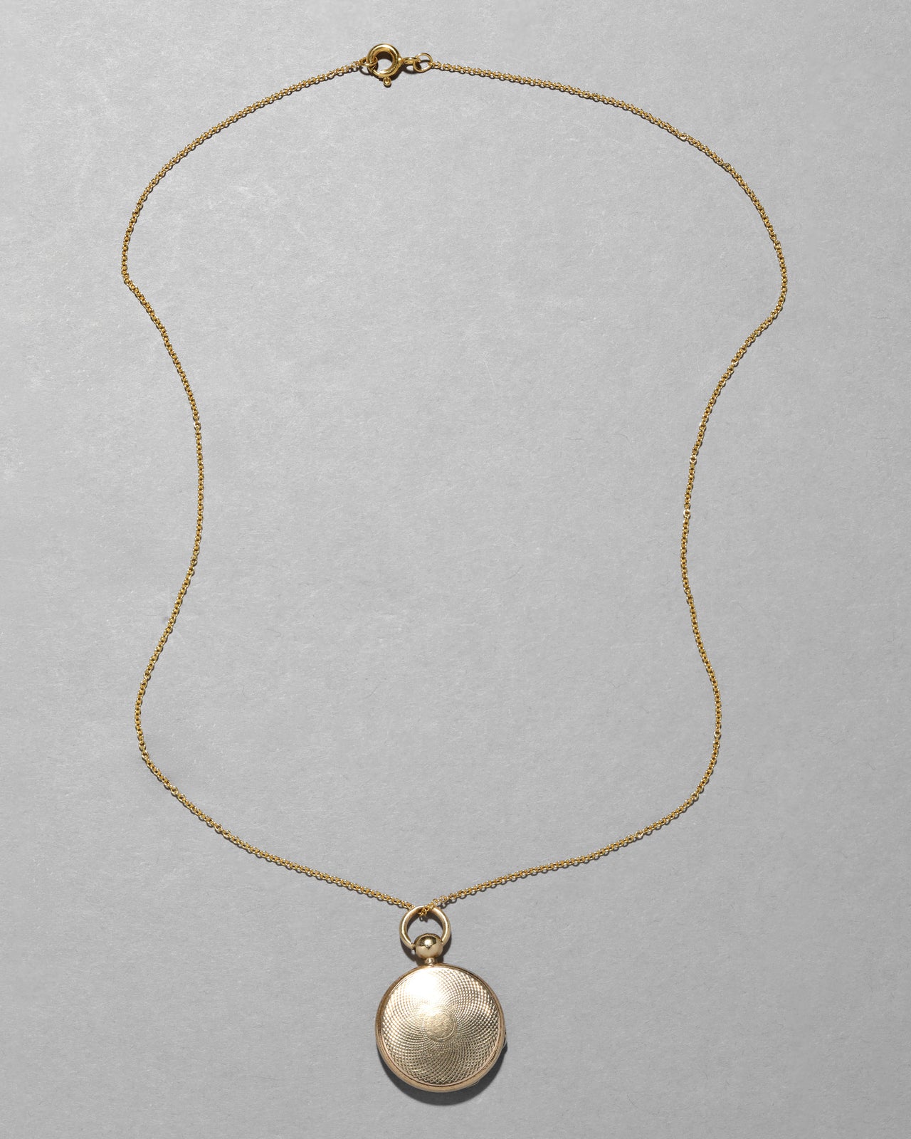 Antique Victorian 14k Gold Fill Textured Fob Locket Necklace - Photo 2