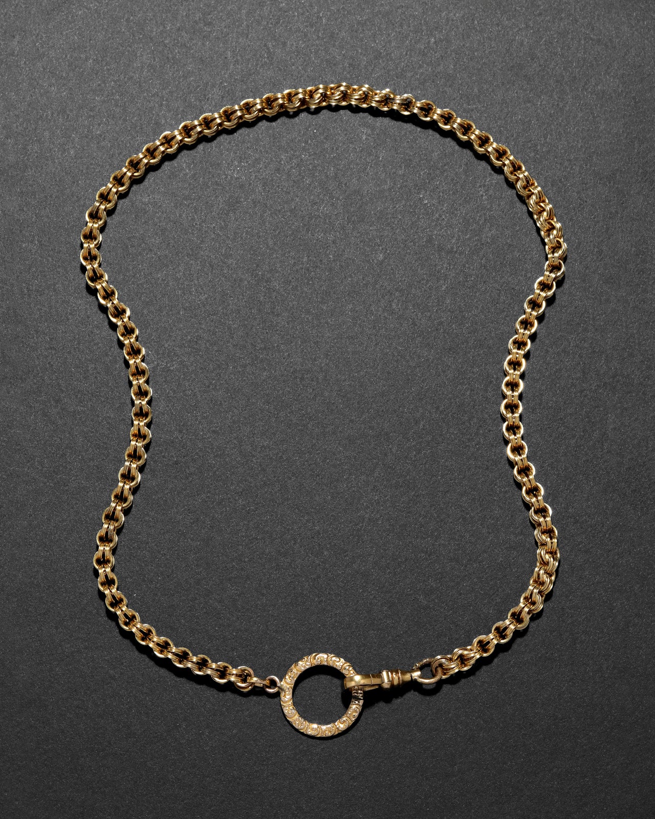 Antique Victorian 1800s 14k Gold Fill Handmade Link Chain Necklace - Photo 2