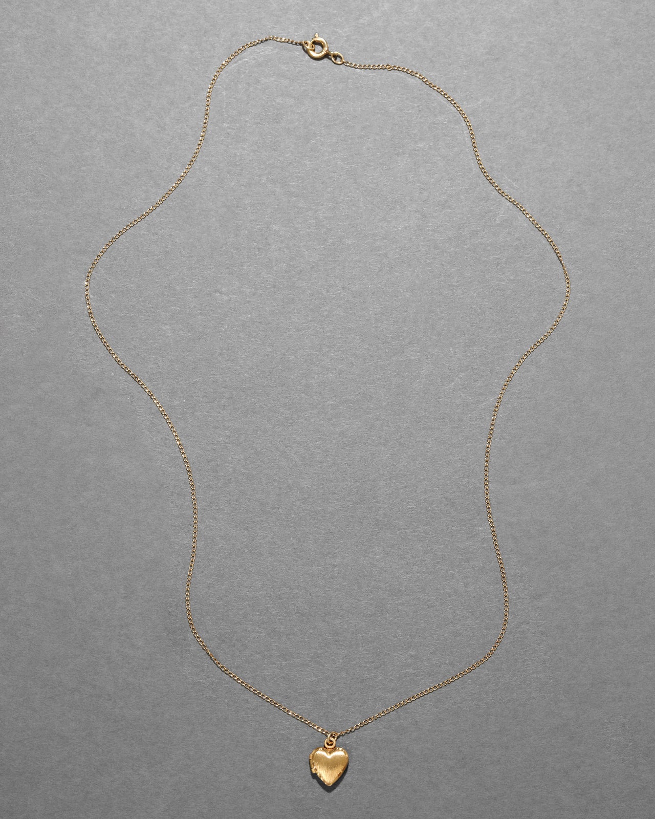 Antique 1920s 12k Gold Fill Textured Baby Heart Locket Necklace - Photo 2