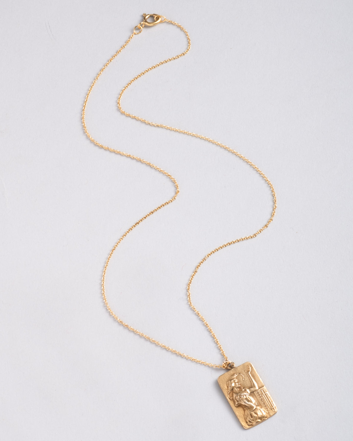 Vintage 1930s 14k Gold Fill Jester Charm Pendant Necklace - Photo 2