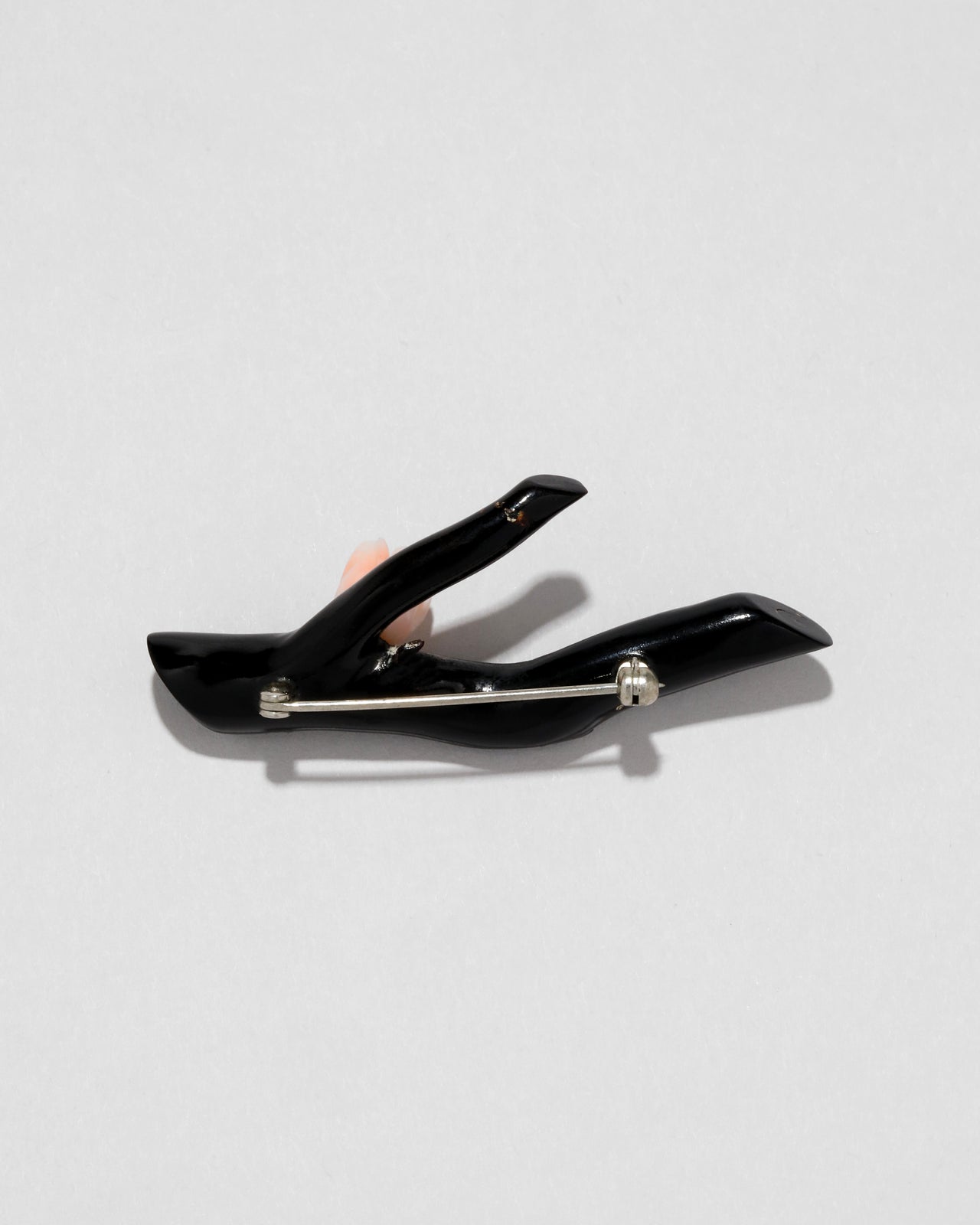 Vintage Black & Pink Coral Branch with Flower Bud Pin - Photo 2