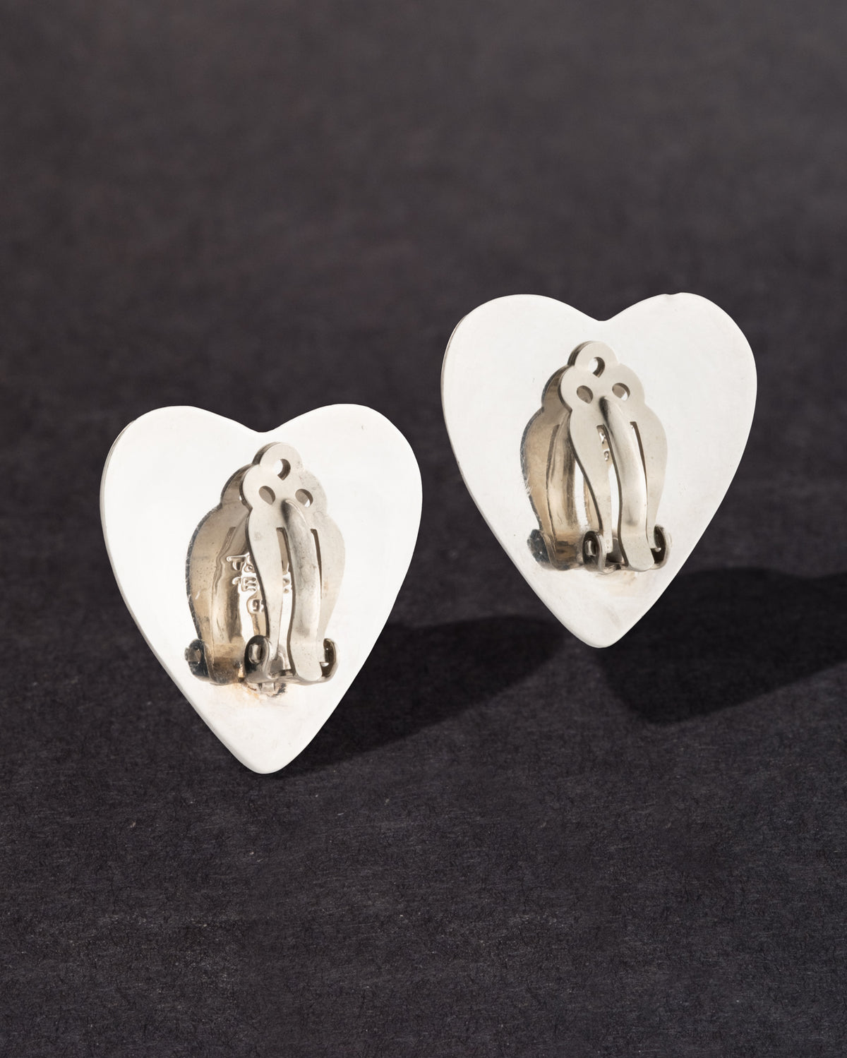 Vintage 1980s Sterling Silver Mexican Heart Clip Earring - Photo 2