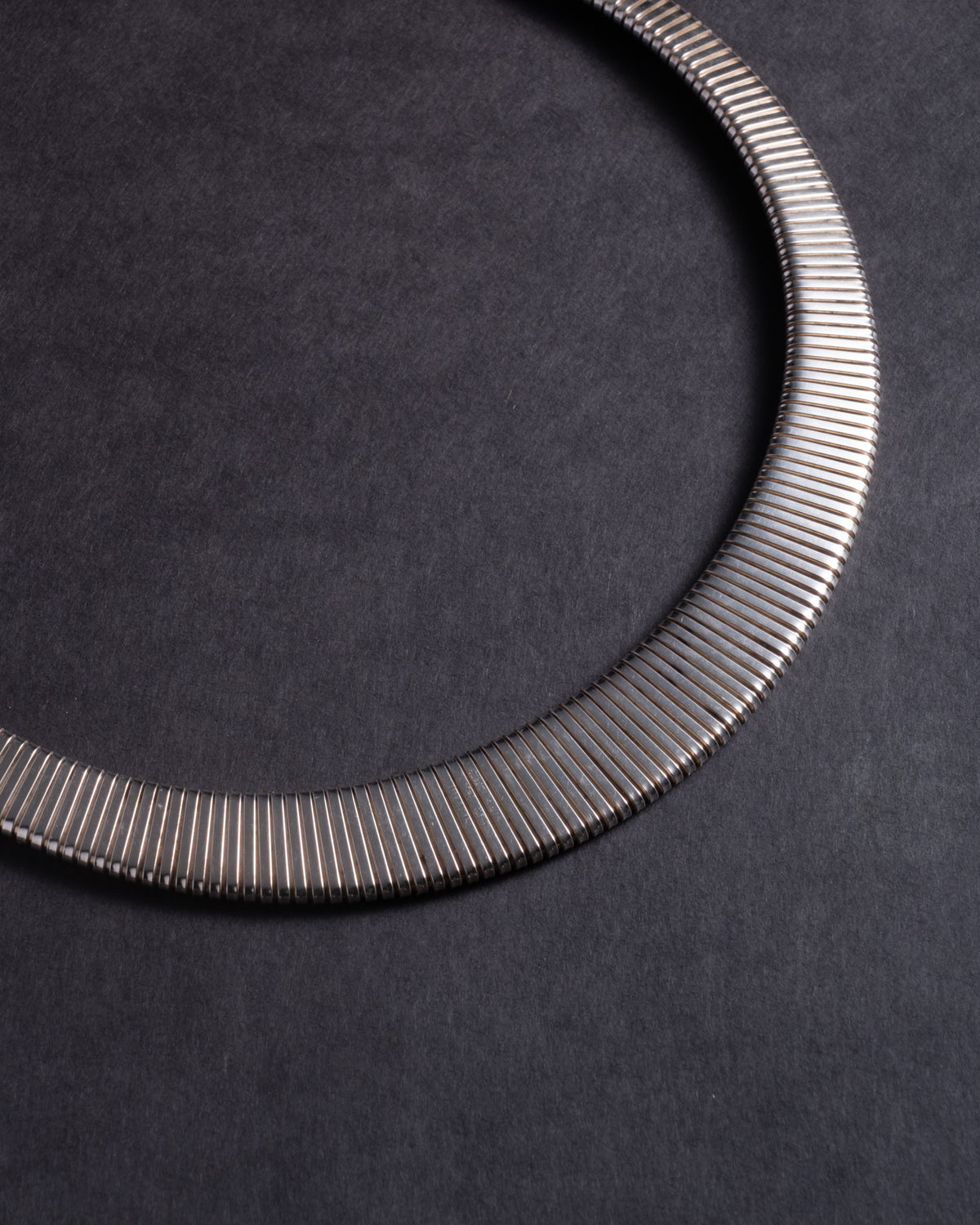 Vintage 1980s Sterling Silver Graduated Tubogas Necklace - Photo 2