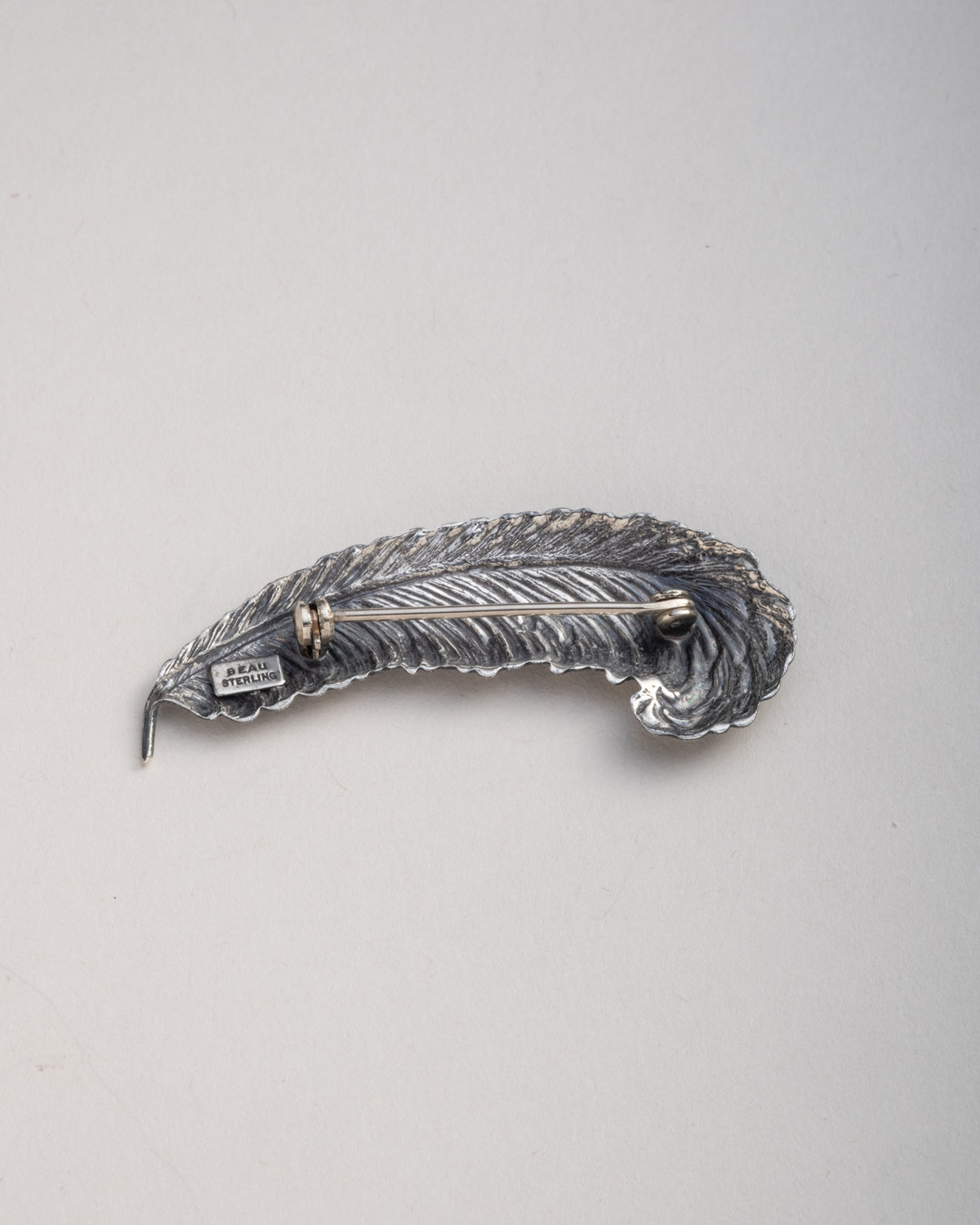 Vintage 1930s Sterling Silver Feather Pin - Photo 2