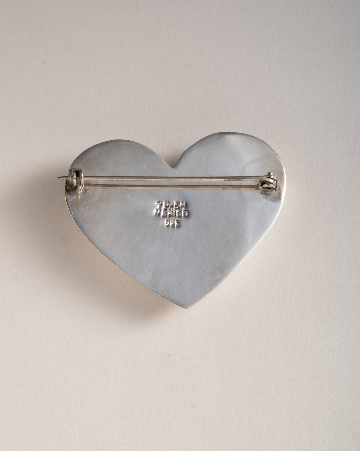 Vintage 1980s Sterling Silver Mexican Heart Pin - Photo 2