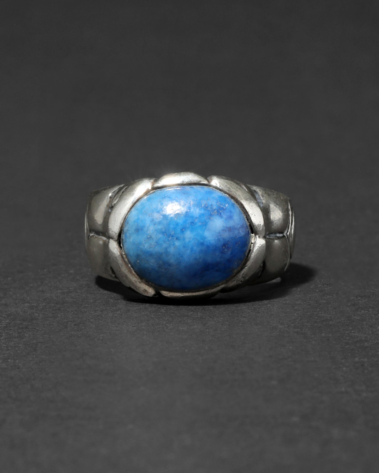Vintage 1950s Sterling Silver & Sodalite Handmade Ring - Photo 2