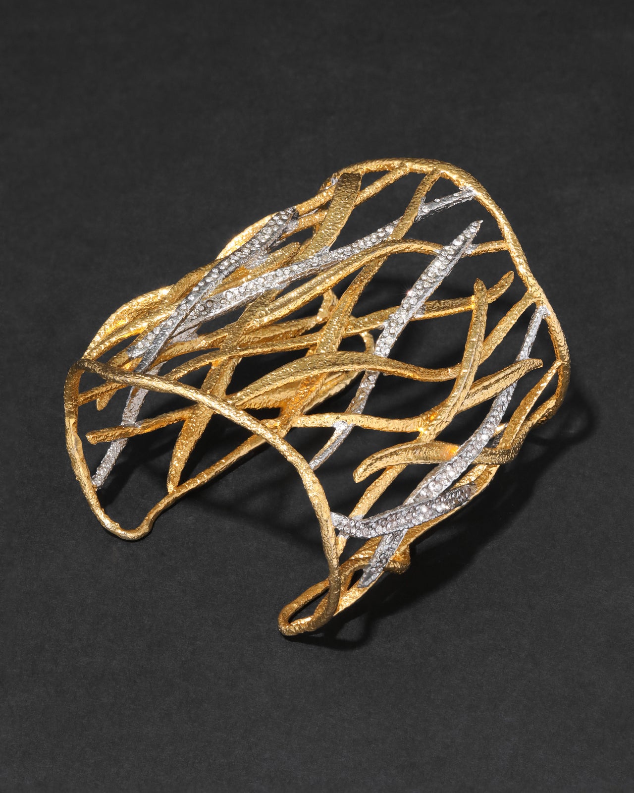 Archive Two Tone Crystal Lattice Cuff Bracelet - Photo 2