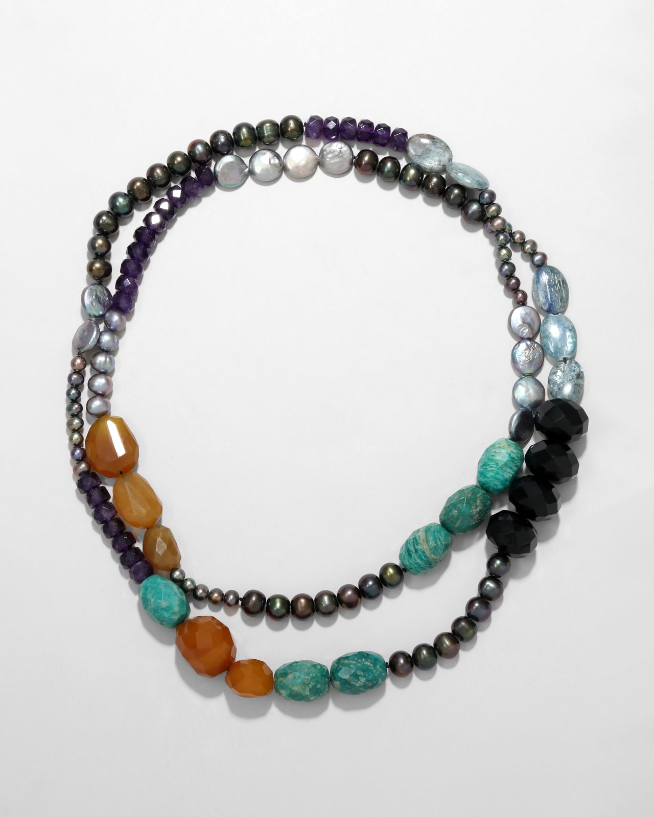 Archive Pearl and Agate Long Beaded Necklace - Photo 2