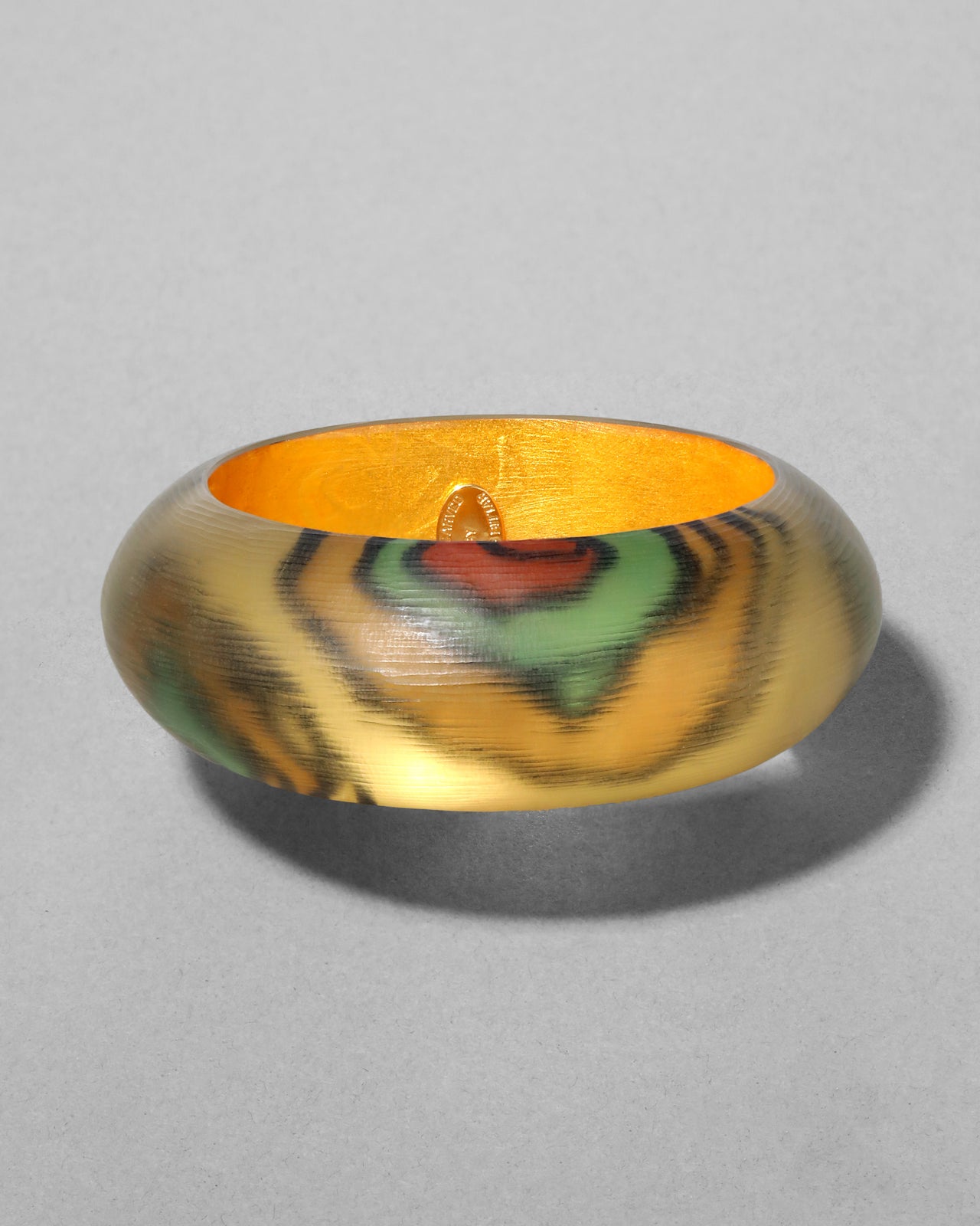 Archive Lucite Bangle Bracelet - Peacock Feather - Photo 2