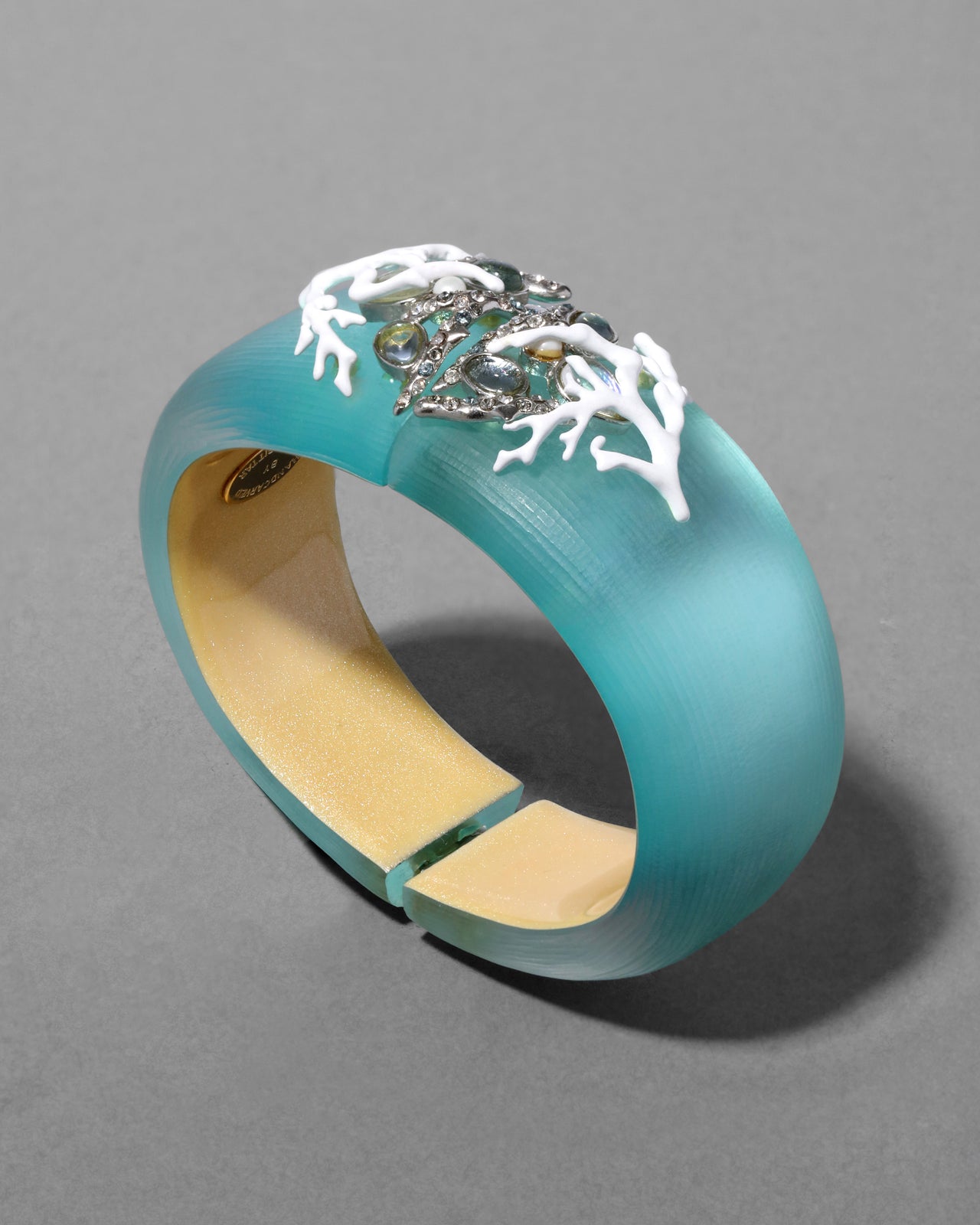 Archive Coral Motif Lucite Medium Hinge Bracelet - Photo 2