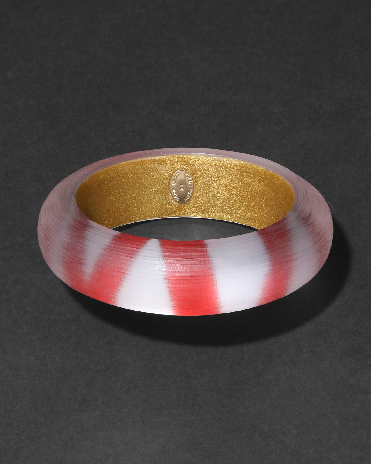 Archive Lucite Bangle Bracelet - Abstract Stripe - Photo 2