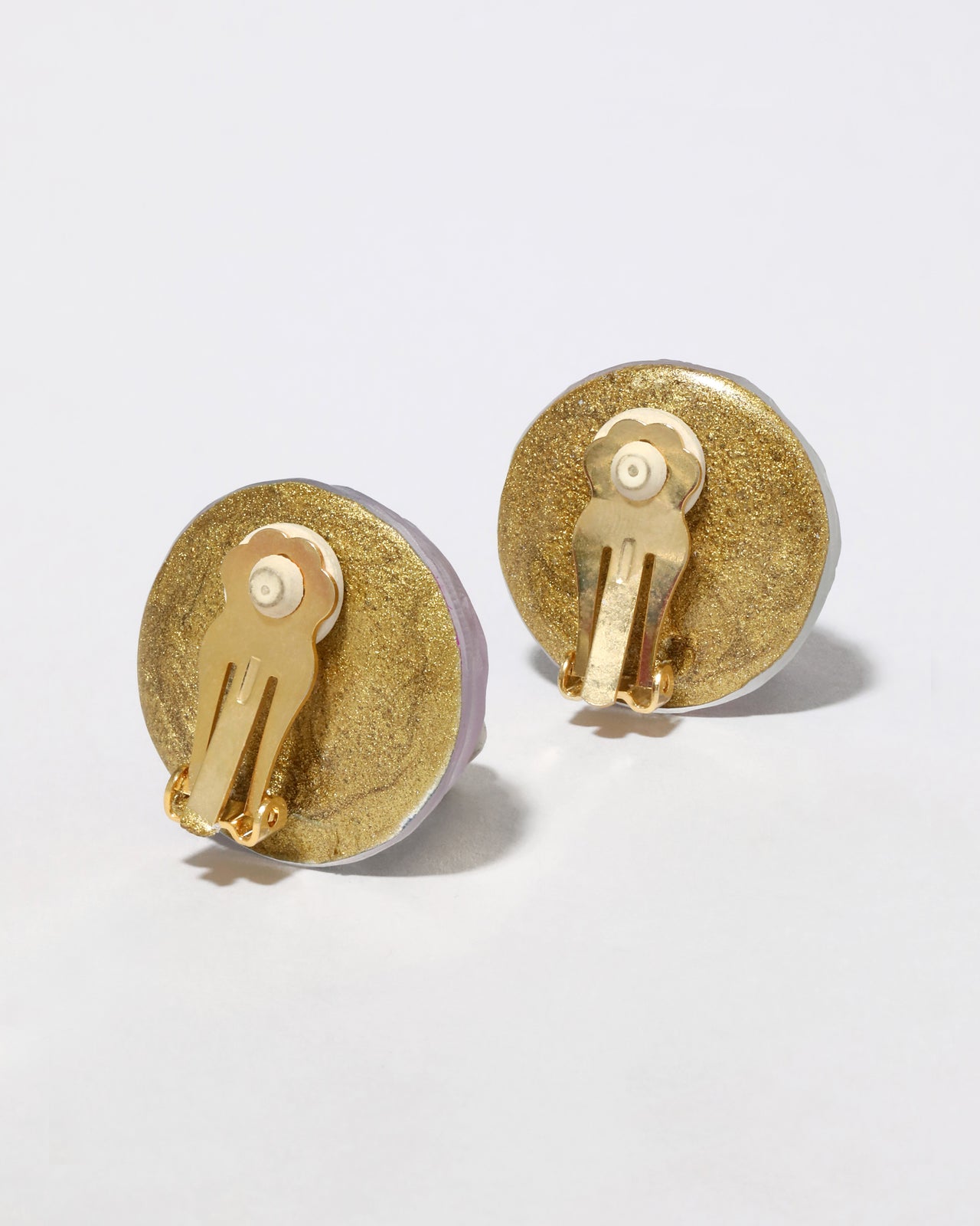 Archive Lucite Button Clip Earring - Tie Dye - Photo 2