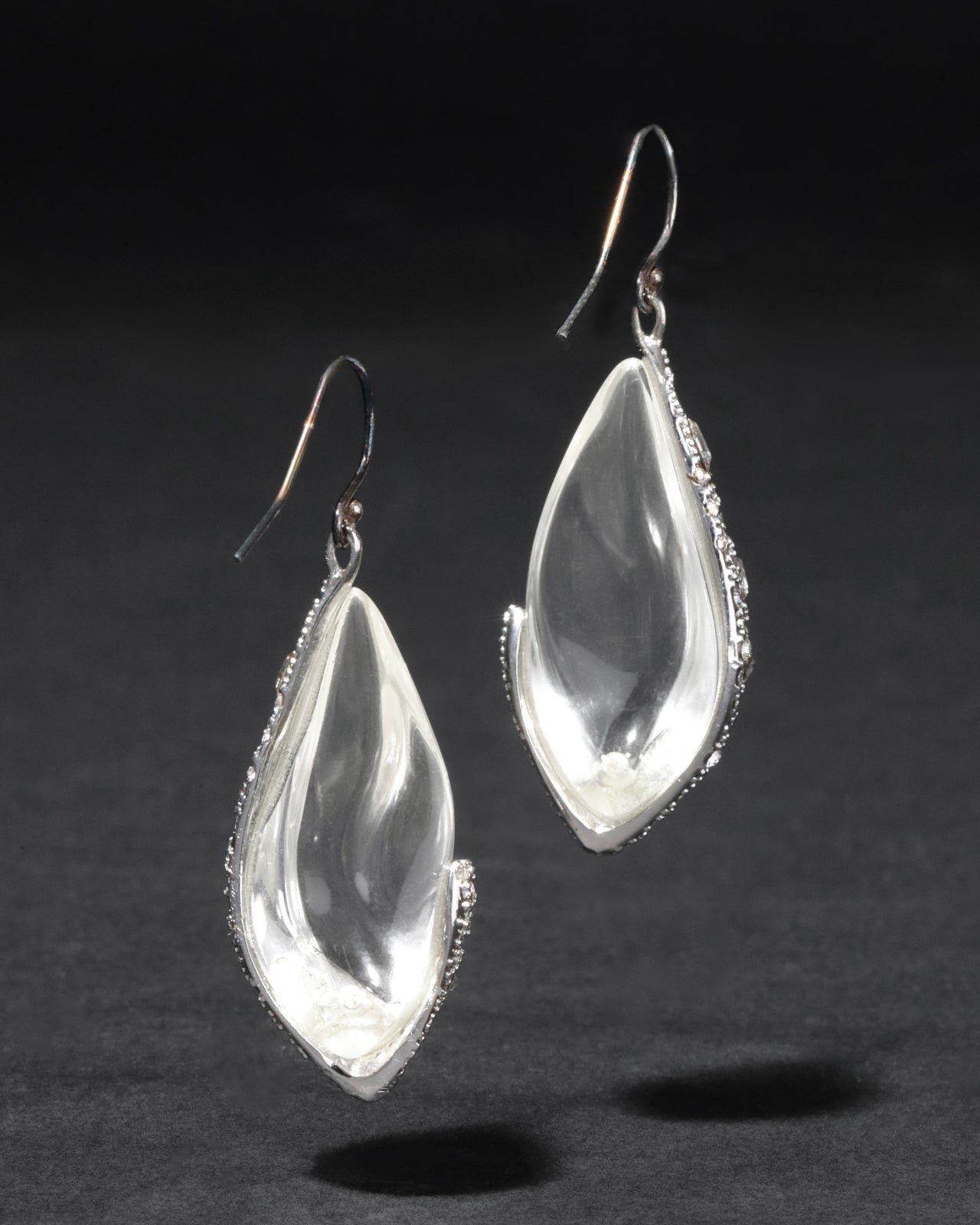 Archive Crystal Deco Clear Lucite Drop Earring - Photo 2