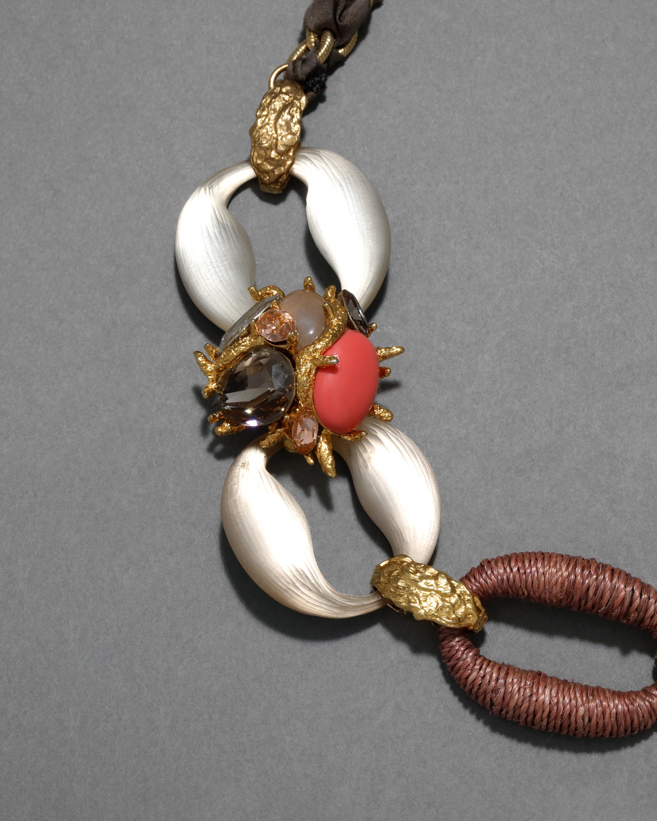 Archive Raffia and Lucite Link Mixed Media Necklace - Photo 2