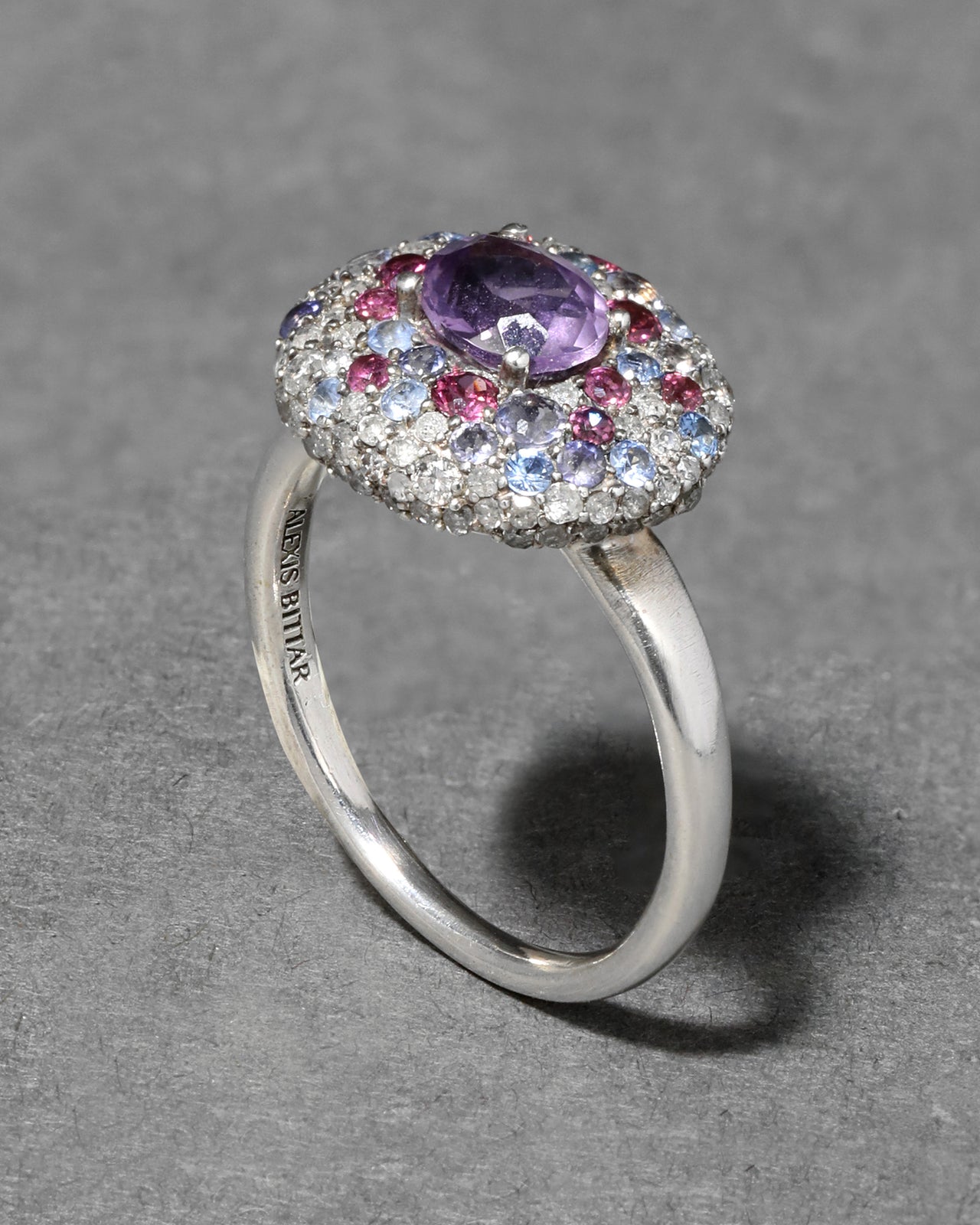 Archive Fine Sterling Silver with Amethyst Pavé Cluster Ring - Photo 2