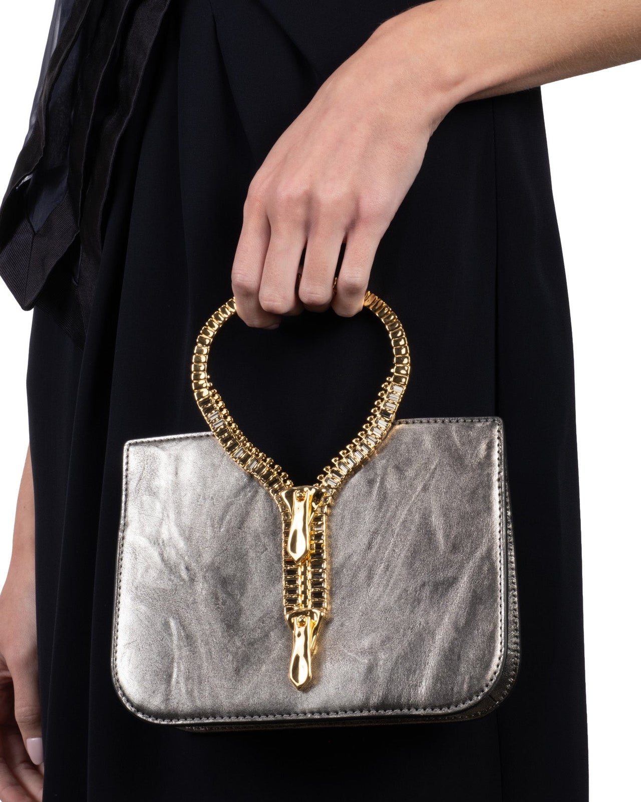 Zipper Top Handle Bag- Pewter - Photo 2