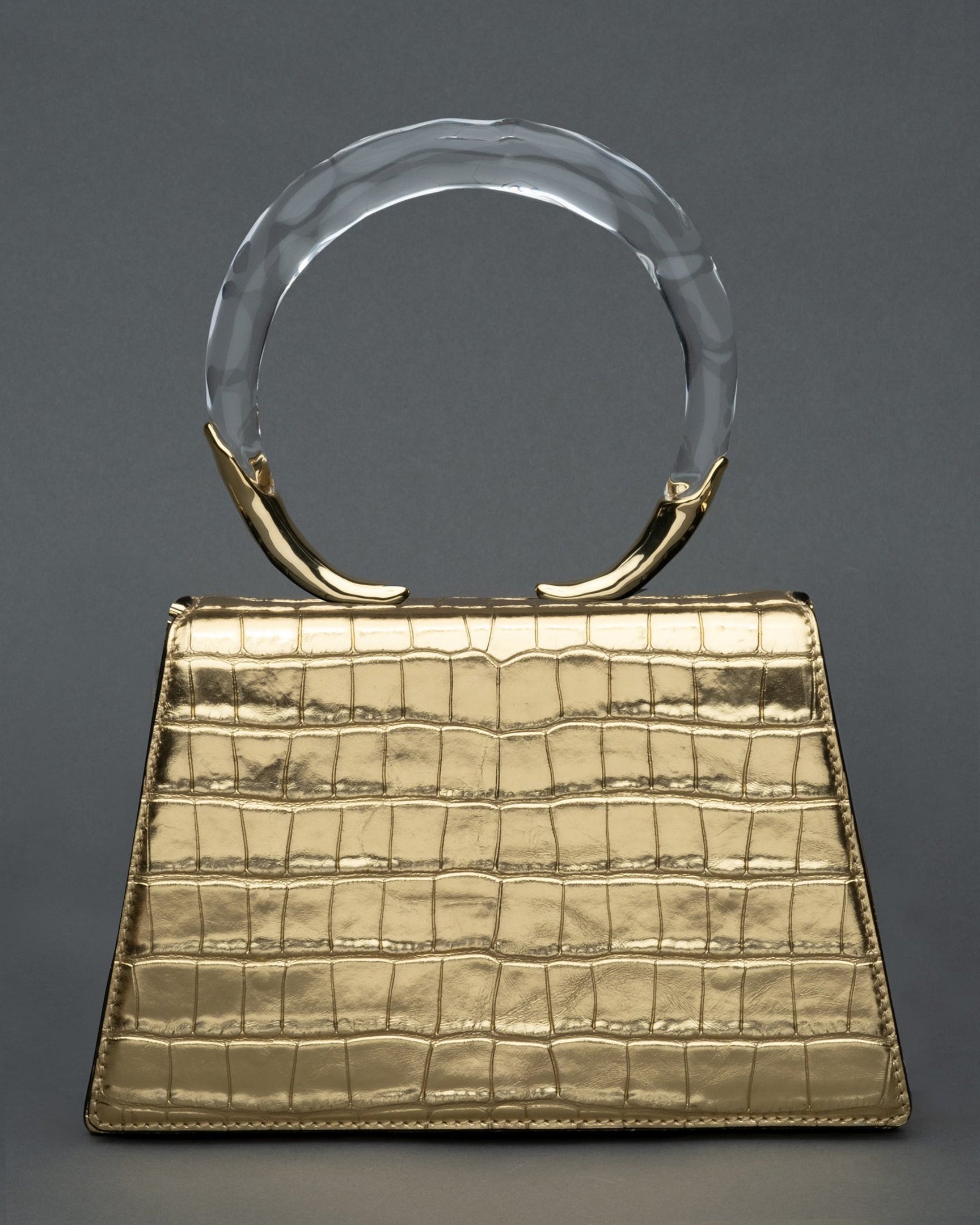 Lucite Quad Handbag - Gold Croc – ALEXIS BITTAR
