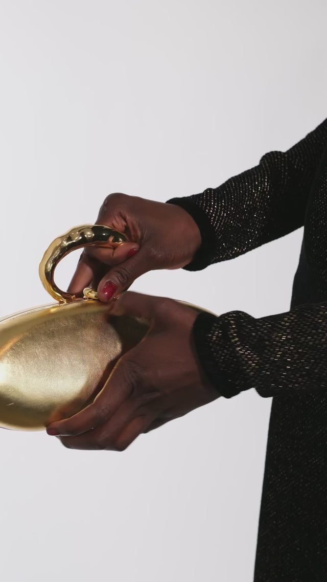 Gold Molten Gold Bullet Minaudière | Alexis Bittar Gold Molten Gold Bullet Minaudière | Alexis Bittar