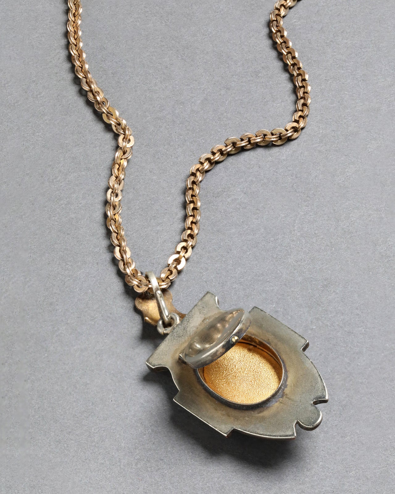 Antique Gold Filled Revival Locket Necklace with Seed Pearl - Photo 2