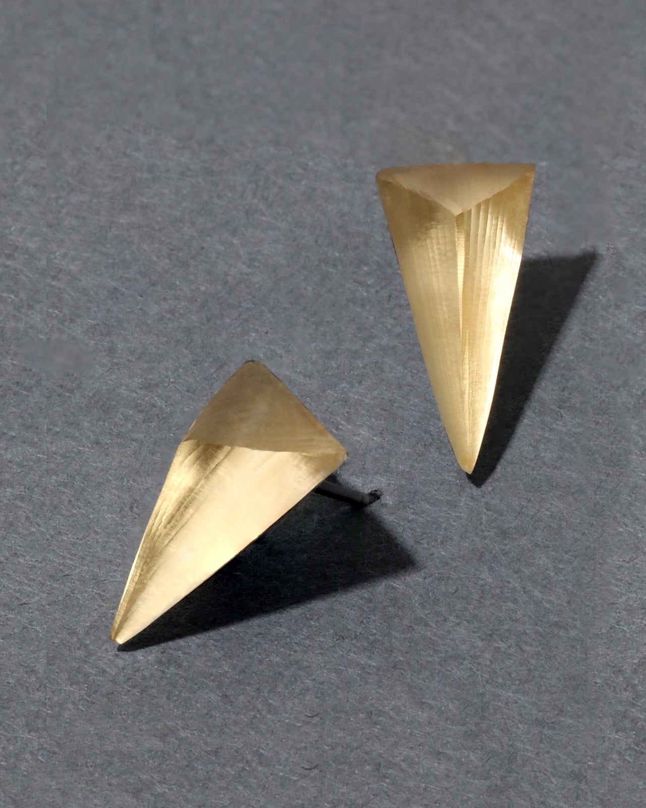 Lucite Pyramid Post Earring - Gold - Photo 2