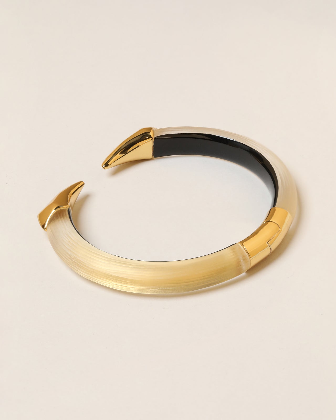 Mirrored Pyramid Lucite Brake Hinge Bracelet- Gold - Photo 2