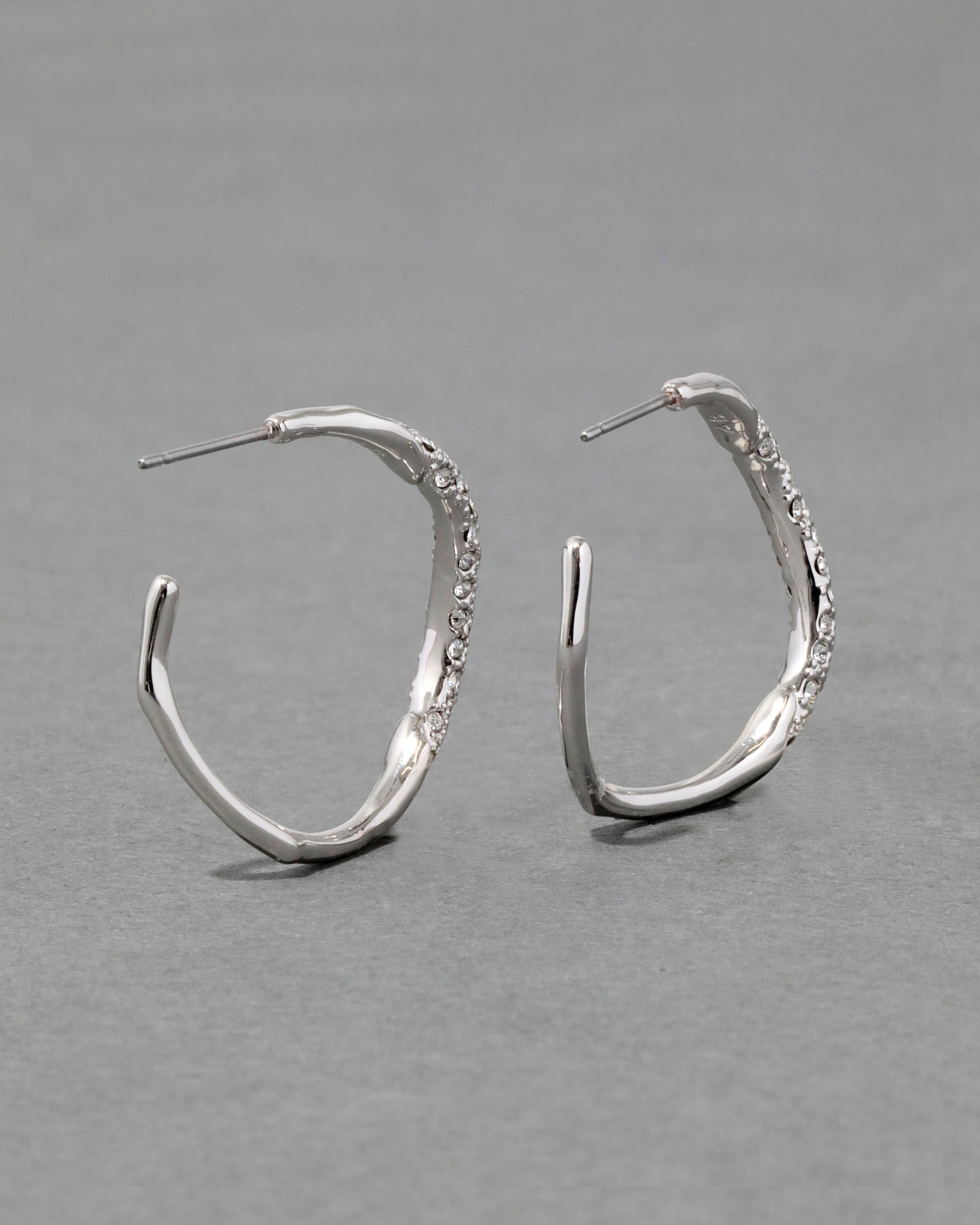Rhodium Pave Hoop Earring ALEXIS BITTAR
